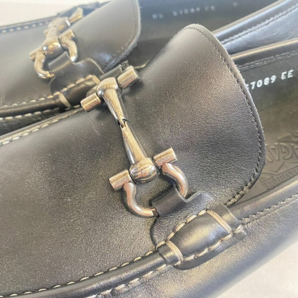 Salvatore Ferragamo Horse Bit Loafers Black Leather Drivers - Picture 7 of 15